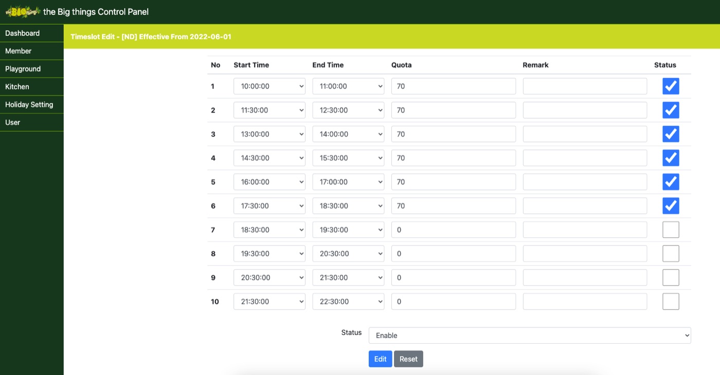 The Big Things Booking and RFID Operation System